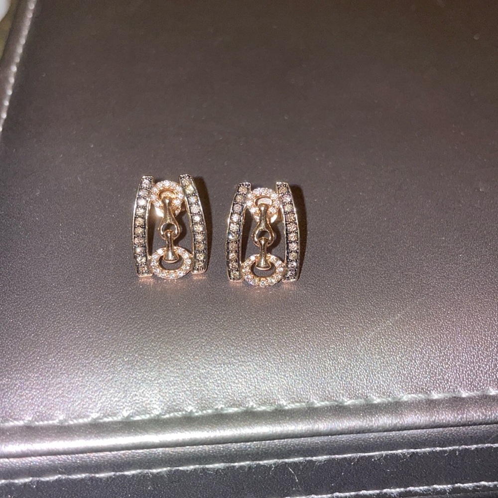 Rose gold Levian chocolate diamond earrings